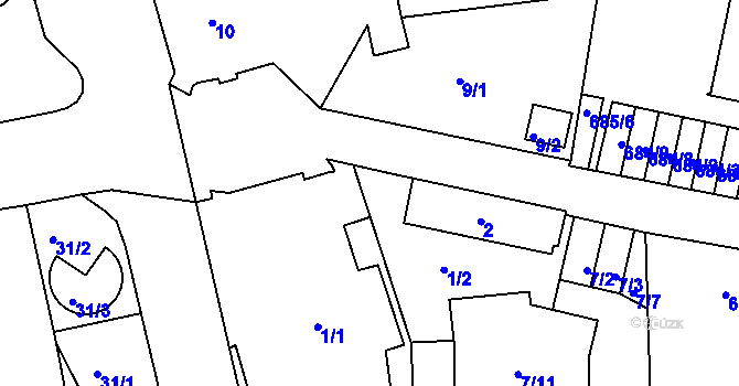 Parcela st. 1/2 v KÚ Ruprechtice, Katastrální mapa