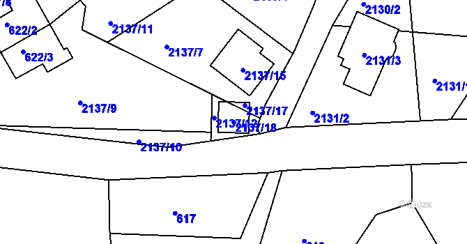 Parcela st. 2137/18 v KÚ Ruprechtice, Katastrální mapa