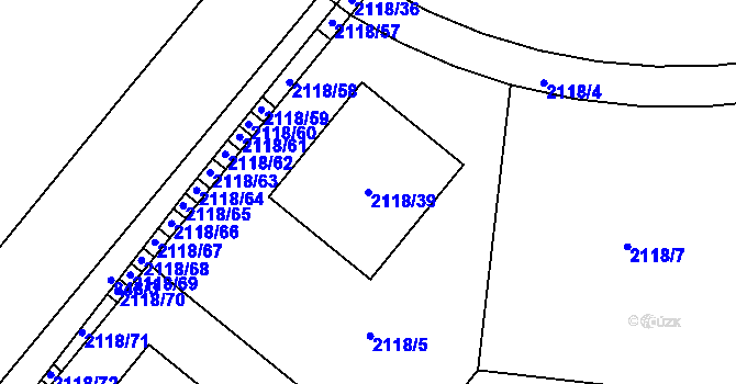 Parcela st. 2118/39 v KÚ Ruprechtice, Katastrální mapa