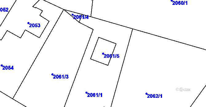 Parcela st. 2061/5 v KÚ Ruprechtice, Katastrální mapa
