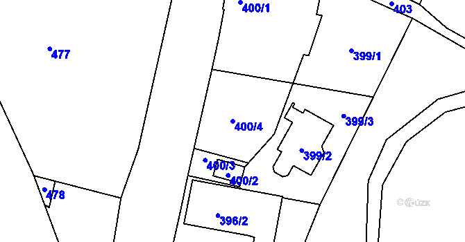 Parcela st. 400/4 v KÚ Ruprechtice, Katastrální mapa