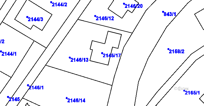 Parcela st. 2146/17 v KÚ Ruprechtice, Katastrální mapa