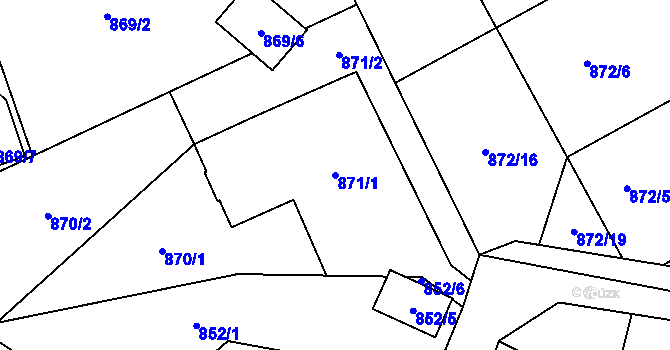 Parcela st. 871/1 v KÚ Ruprechtice, Katastrální mapa