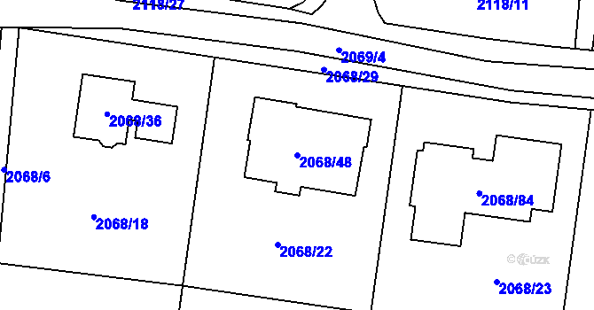 Parcela st. 2068/48 v KÚ Ruprechtice, Katastrální mapa