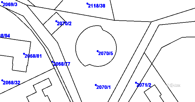 Parcela st. 2070/5 v KÚ Ruprechtice, Katastrální mapa