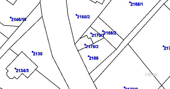 Parcela st. 2170/2 v KÚ Ruprechtice, Katastrální mapa