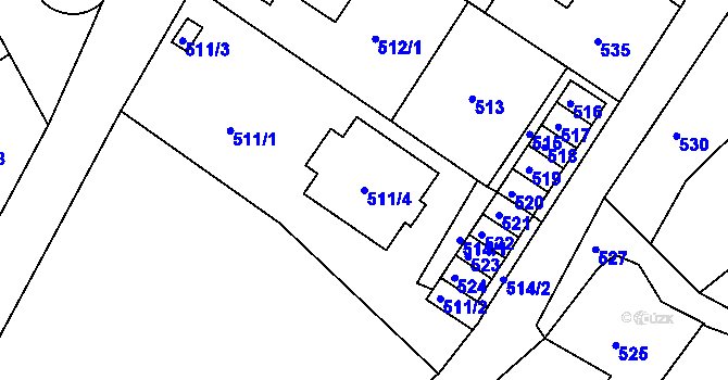 Parcela st. 511/4 v KÚ Ruprechtice, Katastrální mapa