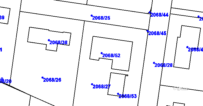 Parcela st. 2068/52 v KÚ Ruprechtice, Katastrální mapa