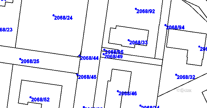 Parcela st. 2068/49 v KÚ Ruprechtice, Katastrální mapa