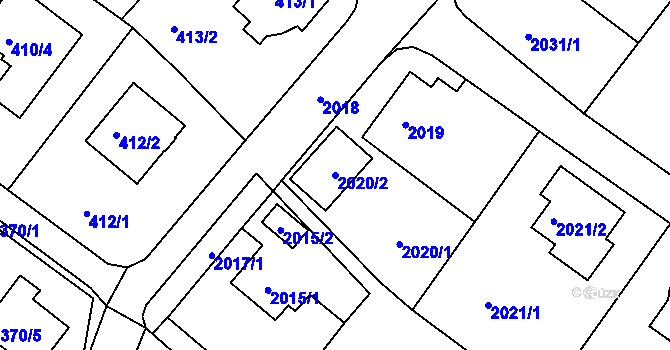 Parcela st. 2020/2 v KÚ Ruprechtice, Katastrální mapa