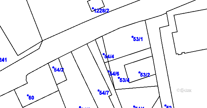 Parcela st. 54/4 v KÚ Ruprechtice, Katastrální mapa