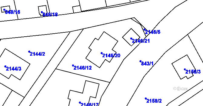 Parcela st. 2146/20 v KÚ Ruprechtice, Katastrální mapa