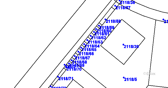 Parcela st. 2118/64 v KÚ Ruprechtice, Katastrální mapa