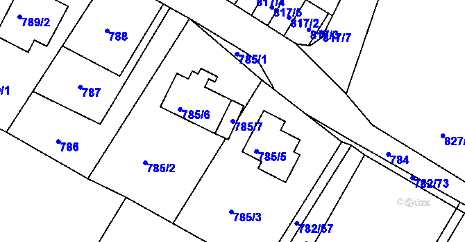 Parcela st. 785/7 v KÚ Ruprechtice, Katastrální mapa