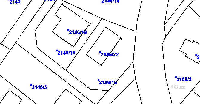 Parcela st. 2146/22 v KÚ Ruprechtice, Katastrální mapa