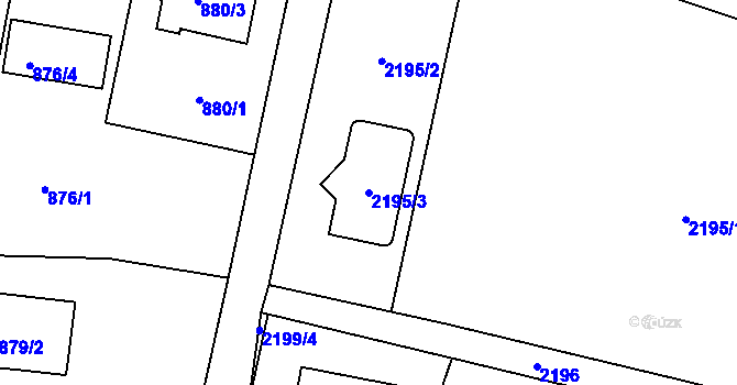 Parcela st. 2195/3 v KÚ Ruprechtice, Katastrální mapa