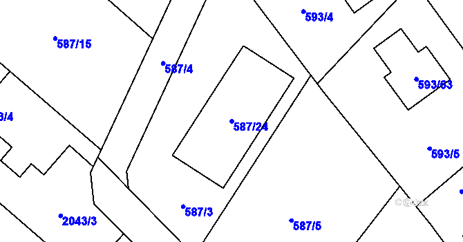 Parcela st. 587/24 v KÚ Ruprechtice, Katastrální mapa