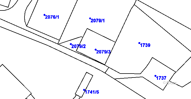 Parcela st. 2079/3 v KÚ Ruprechtice, Katastrální mapa