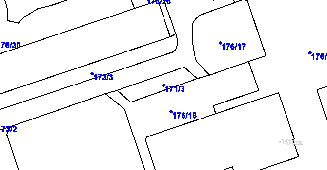 Parcela st. 171/3 v KÚ Nové Pavlovice, Katastrální mapa