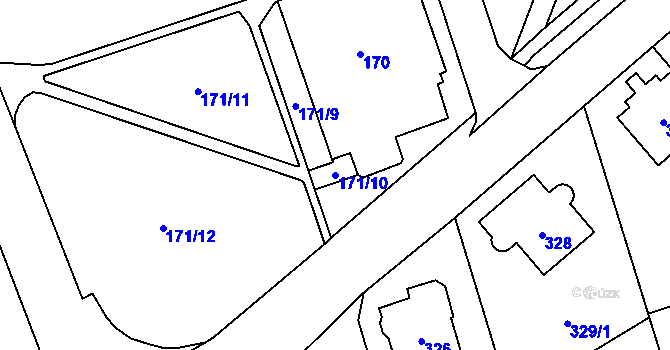 Parcela st. 171/10 v KÚ Nové Pavlovice, Katastrální mapa
