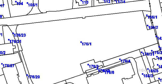 Parcela st. 176/1 v KÚ Nové Pavlovice, Katastrální mapa