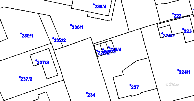 Parcela st. 228/2 v KÚ Nové Pavlovice, Katastrální mapa