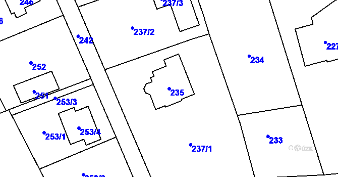 Parcela st. 235 v KÚ Nové Pavlovice, Katastrální mapa
