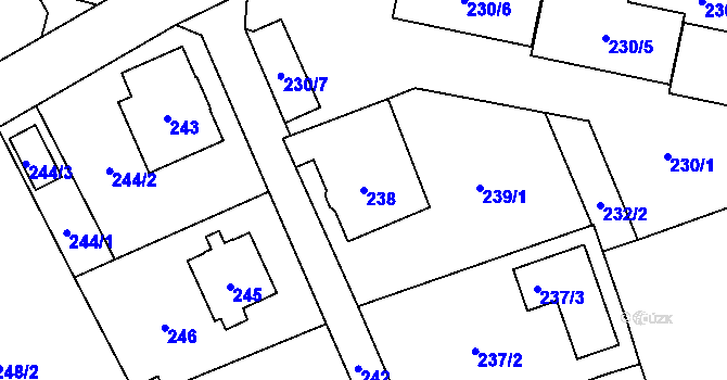 Parcela st. 238 v KÚ Nové Pavlovice, Katastrální mapa