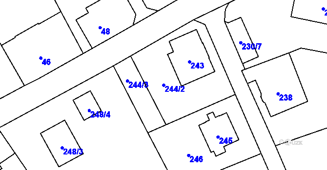 Parcela st. 244/2 v KÚ Nové Pavlovice, Katastrální mapa