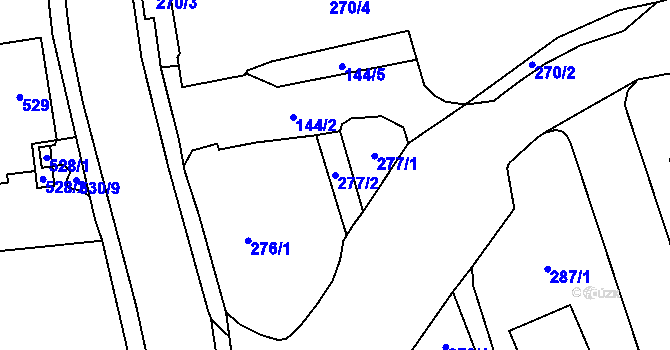 Parcela st. 277/2 v KÚ Nové Pavlovice, Katastrální mapa