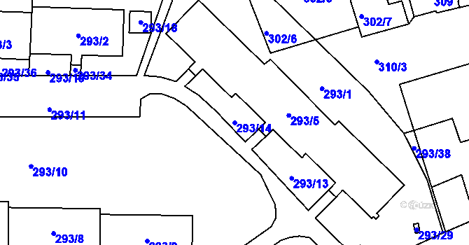 Parcela st. 293/14 v KÚ Nové Pavlovice, Katastrální mapa
