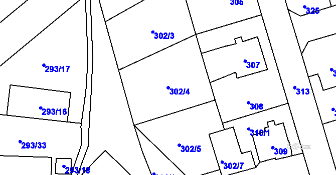 Parcela st. 302/4 v KÚ Nové Pavlovice, Katastrální mapa