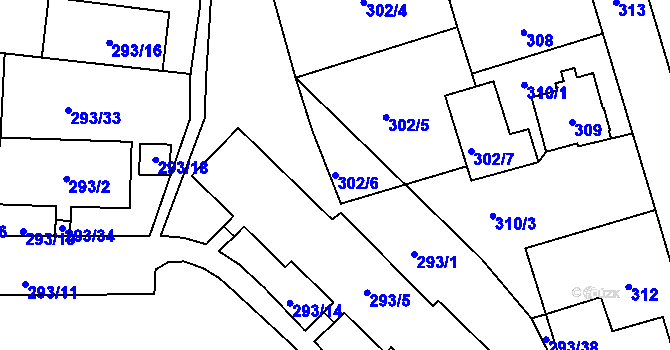 Parcela st. 302/6 v KÚ Nové Pavlovice, Katastrální mapa