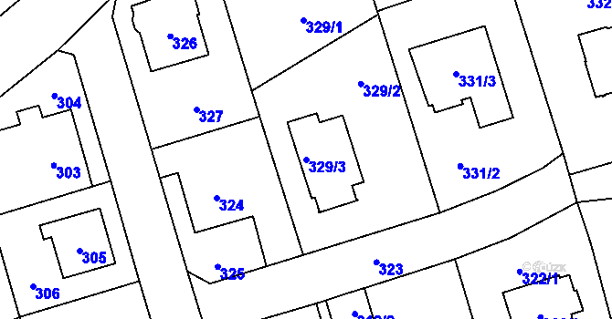 Parcela st. 329/3 v KÚ Nové Pavlovice, Katastrální mapa