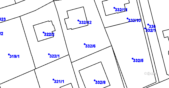 Parcela st. 332/6 v KÚ Nové Pavlovice, Katastrální mapa