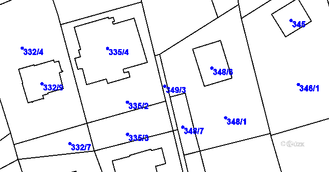Parcela st. 349/3 v KÚ Nové Pavlovice, Katastrální mapa