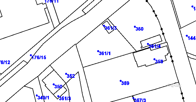 Parcela st. 361/1 v KÚ Nové Pavlovice, Katastrální mapa