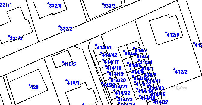 Parcela st. 414/42 v KÚ Nové Pavlovice, Katastrální mapa