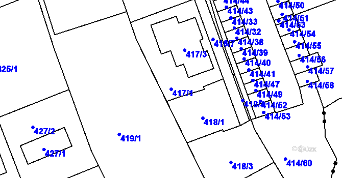Parcela st. 417/1 v KÚ Nové Pavlovice, Katastrální mapa