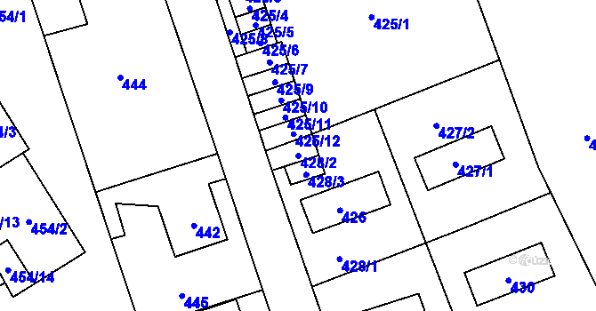 Parcela st. 428/2 v KÚ Nové Pavlovice, Katastrální mapa