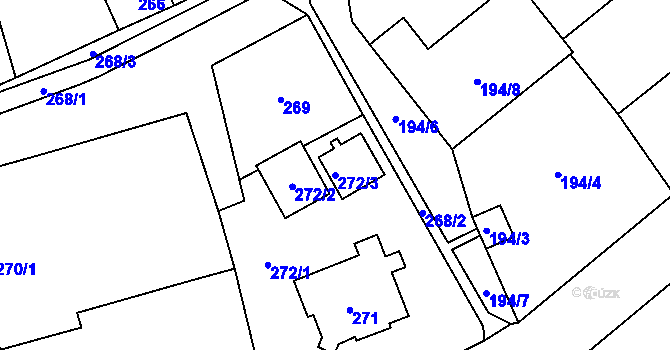 Parcela st. 272/3 v KÚ Nové Pavlovice, Katastrální mapa