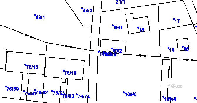Parcela st. 109/3 v KÚ Nové Pavlovice, Katastrální mapa