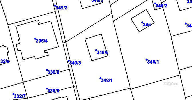 Parcela st. 348/6 v KÚ Nové Pavlovice, Katastrální mapa