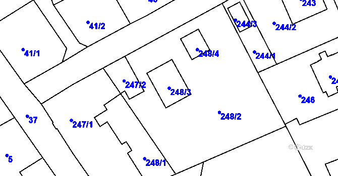 Parcela st. 248/3 v KÚ Nové Pavlovice, Katastrální mapa