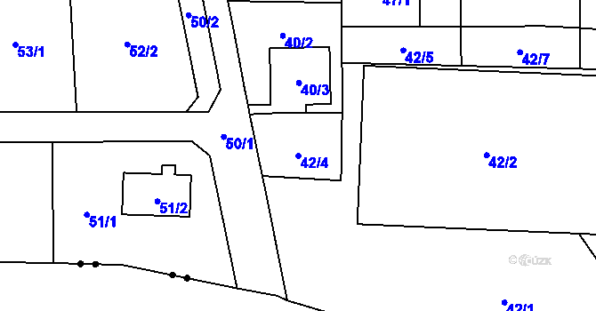 Parcela st. 42/4 v KÚ Staré Pavlovice, Katastrální mapa