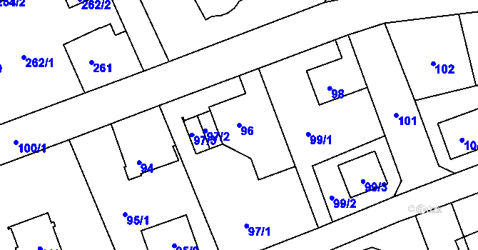 Parcela st. 96 v KÚ Staré Pavlovice, Katastrální mapa