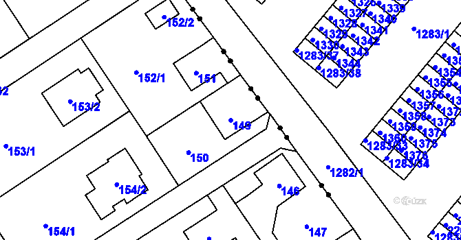 Parcela st. 149 v KÚ Staré Pavlovice, Katastrální mapa