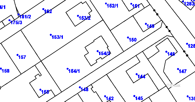 Parcela st. 154/2 v KÚ Staré Pavlovice, Katastrální mapa