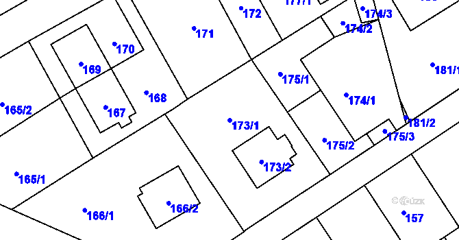 Parcela st. 173/1 v KÚ Staré Pavlovice, Katastrální mapa