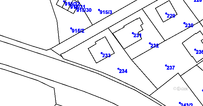 Parcela st. 233 v KÚ Staré Pavlovice, Katastrální mapa